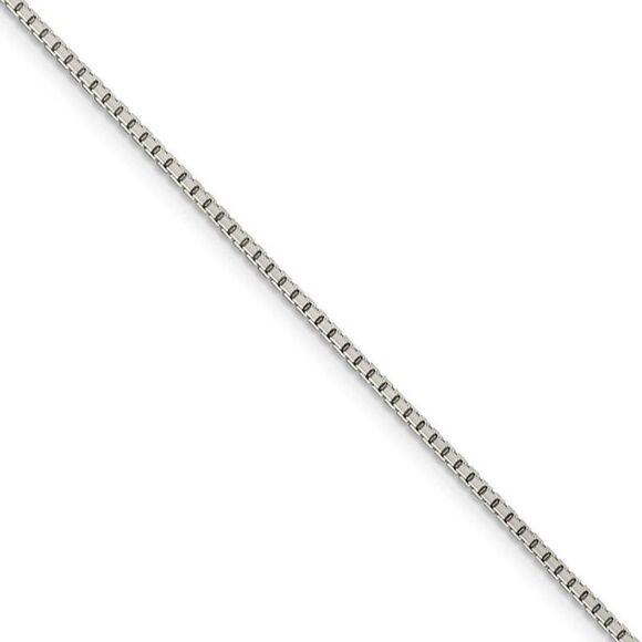1.5mm Sterling Silver D/C Solid Octagonal Box Chain Necklace 26 Inch
